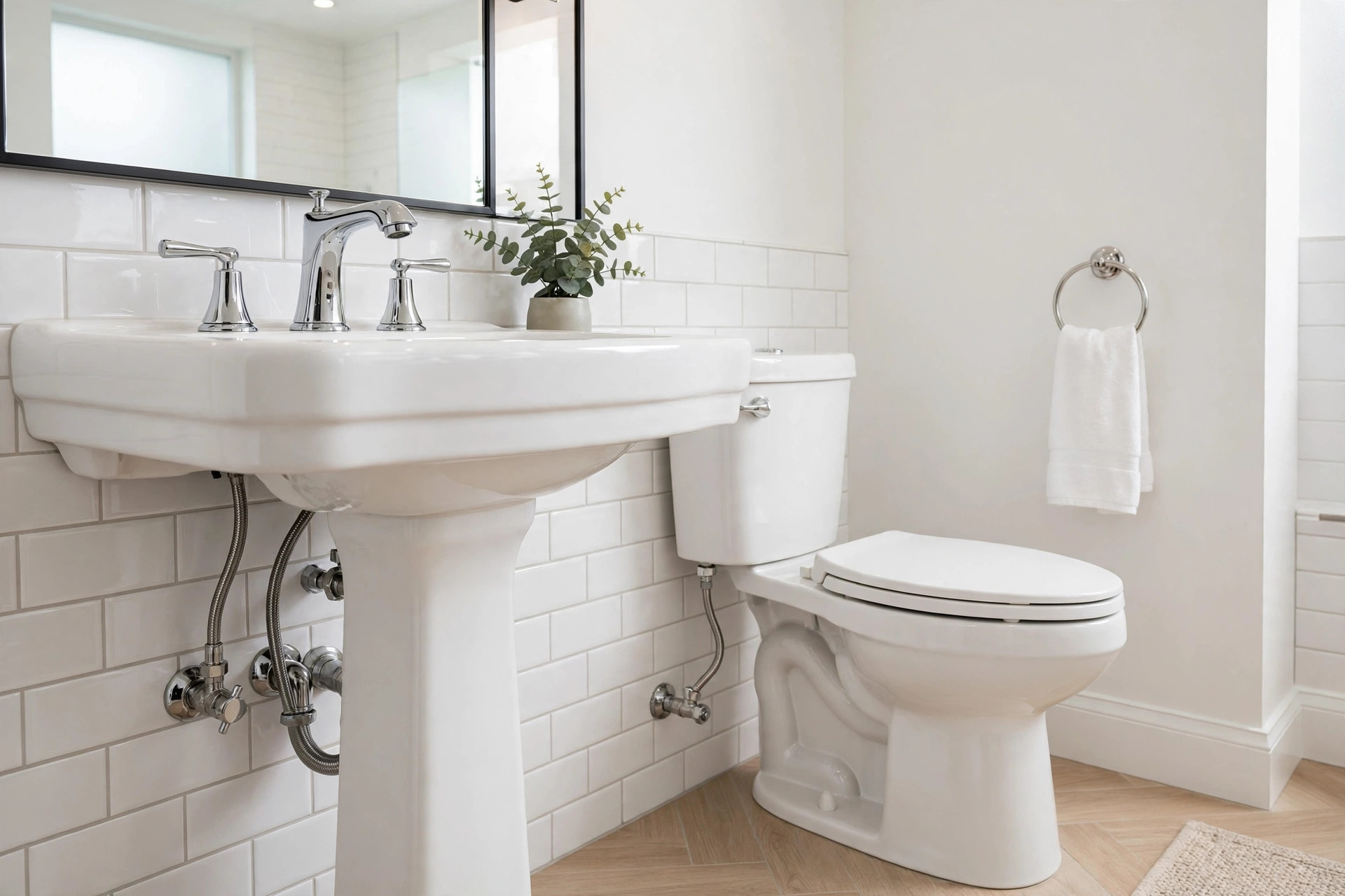 Modern bathroom with professionally installed plumbing fixtures in Vero Beach FL