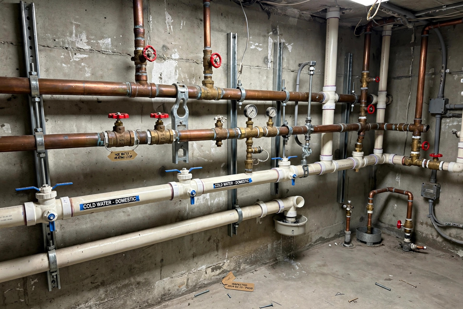 Commercial building utility plumbing system serviced in Vero Beach FL