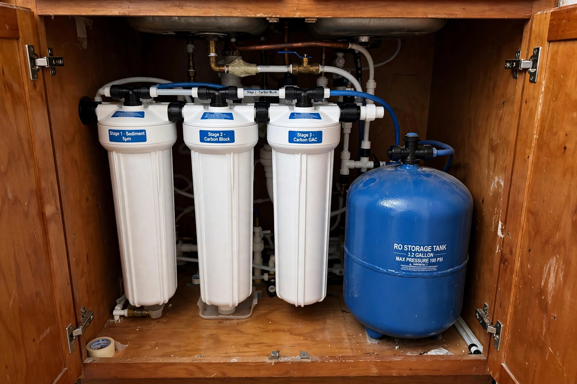 Under-sink reverse osmosis drinking water filtration system in Vero Beach FL